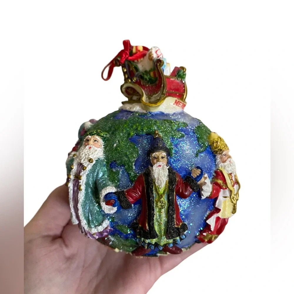 Vintage 2001 Christopher Radko Santas‎ Around The World Resin Christmas Ornament